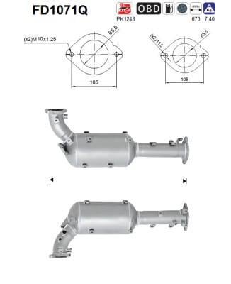 Filtro de partículas (FAP Diesel) AS ref. FD1071Q