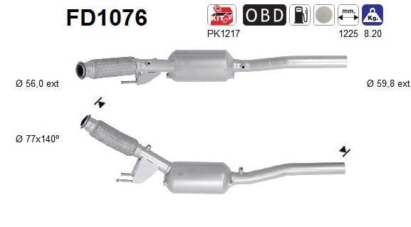 Filtro de partículas (FAP Diesel) AS ref. FD1076