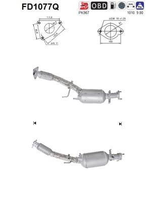 Filtre à particules / FAP (FAP diesel) AS ref. FD1077Q