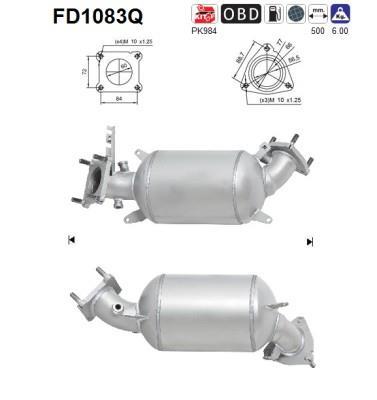 Filtre à particules / FAP (FAP diesel) AS ref. FD1083Q