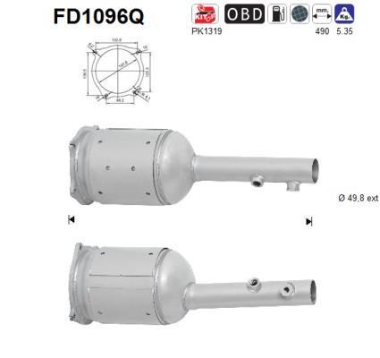 Filtro de partículas (FAP Diesel) AS ref. FD1096Q