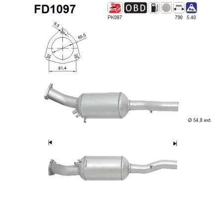 Filtre à particules / FAP (FAP diesel) AS ref. FD1097