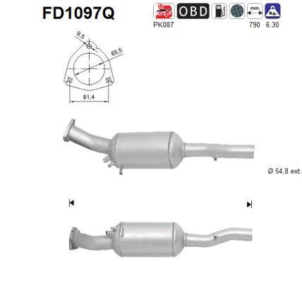 Filtre à particules / FAP (FAP diesel) AS ref. FD1097Q