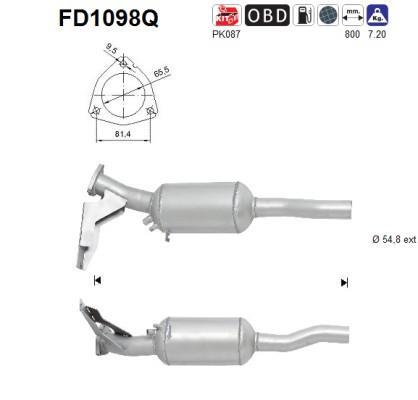 Filtro de partículas (FAP Diesel) AS ref. FD1098Q