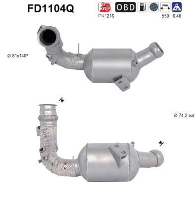Filtro de partículas (FAP Diesel) AS ref. FD1104Q