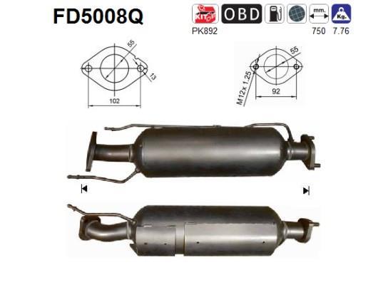 Filtre à particules / FAP (FAP diesel) AS ref. FD5008Q