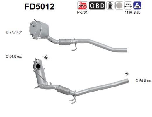 Filtre à particules / FAP (FAP diesel) AS ref. FD5012