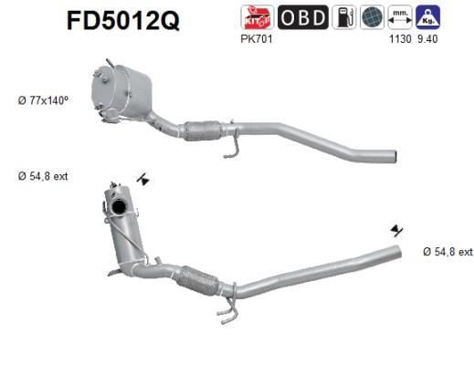 Filtre à particules / FAP (FAP diesel) AS ref. FD5012Q