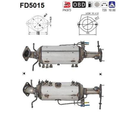Filtro de partículas (FAP Diesel) AS FD5015