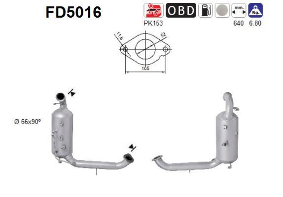 Filtro de partículas (FAP Diesel) AS FD5016