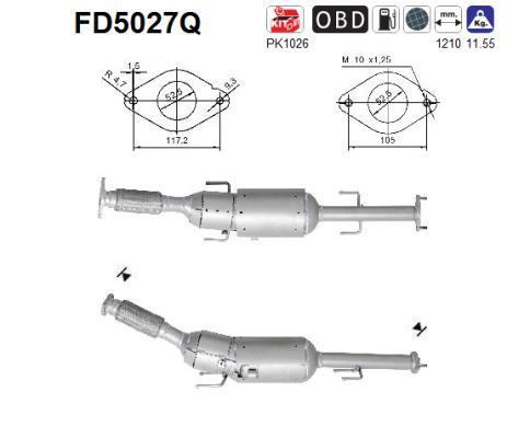 Filtro de partículas (FAP Diesel) AS ref. FD5027Q