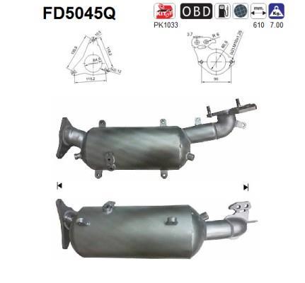 Filtre à particules / FAP (FAP diesel) AS ref. FD5045Q