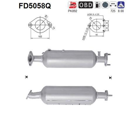 Filtre à particules / FAP (FAP diesel) AS ref. FD5058Q