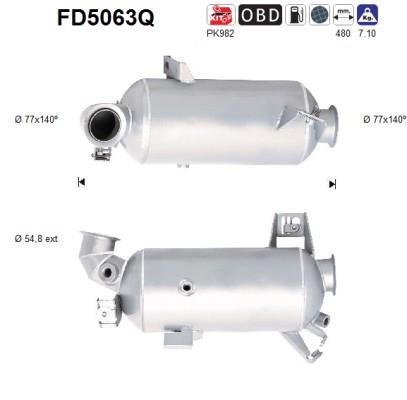 Filtre à particules / FAP (FAP diesel) AS ref. FD5063Q