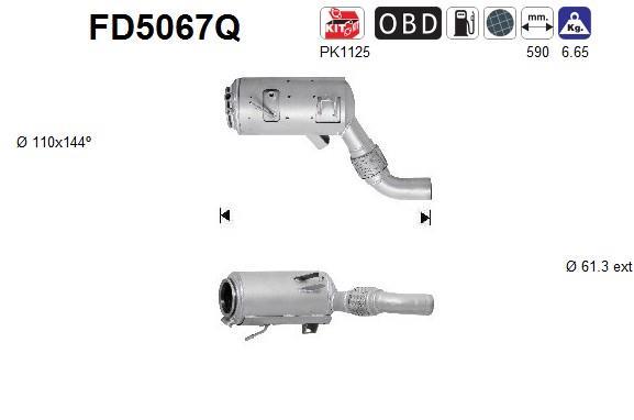 Filtre à particules / FAP (FAP diesel) AS ref. FD5067Q