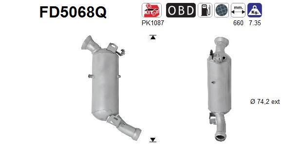 Filtre à particules / FAP (FAP diesel) AS ref. FD5068Q
