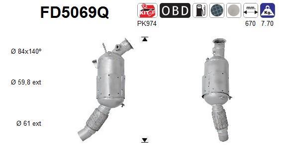 Filtro de partículas (FAP Diesel) AS ref. FD5069Q
