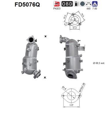 Filtre à particules / FAP (FAP diesel) AS ref. FD5076Q