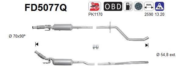 Filtre à particules / FAP (FAP diesel) AS ref. FD5077Q