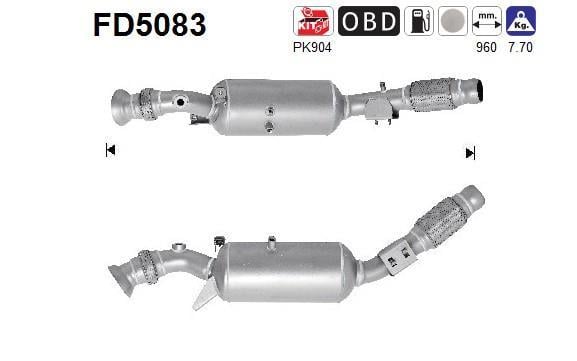Filtre à particules / FAP (FAP diesel) AS ref. FD5083