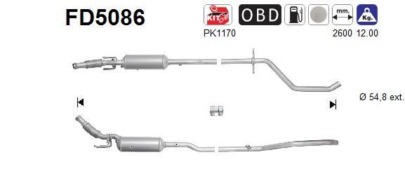 Filtre à particules / FAP (FAP diesel) AS ref. FD5086