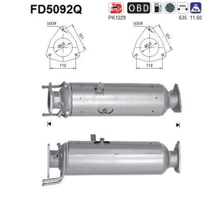 Filtre à particules / FAP (FAP diesel) AS ref. FD5092Q