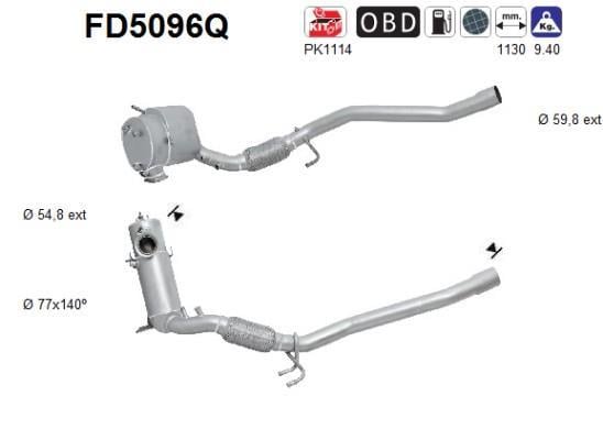 Filtre à particules / FAP (FAP diesel) AS ref. FD5096Q