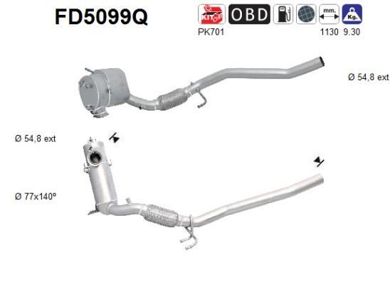 Filtre à particules / FAP (FAP diesel) AS ref. FD5099Q