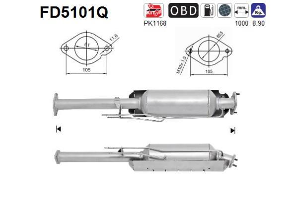 Filtro de partículas (FAP Diesel) AS ref. FD5101Q