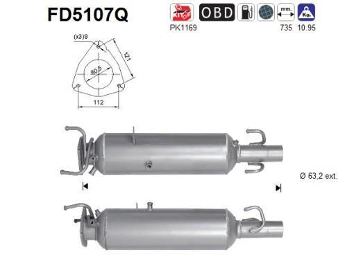 Filtro de partículas (FAP Diesel) AS ref. FD5107Q