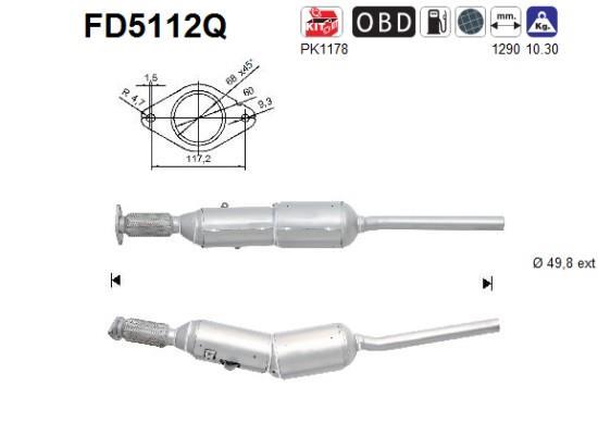 Filtre à particules / FAP (FAP diesel) AS ref. FD5112Q