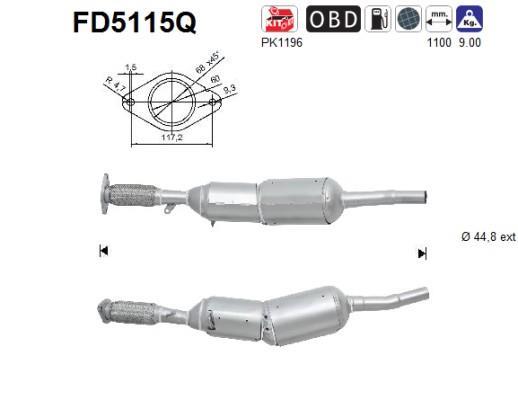 Filtre à particules / FAP (FAP diesel) AS ref. FD5115Q