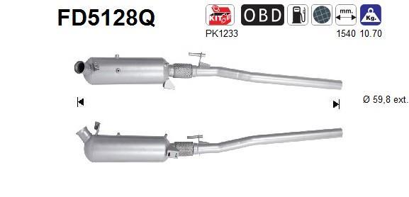 Filtro de partículas (FAP Diesel) AS ref. FD5128Q