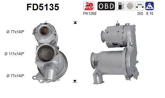Filtre à particules / FAP (FAP diesel) AS ref. FD5135