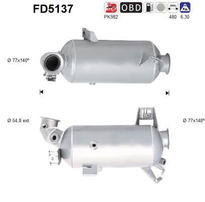 Filtro de partículas (FAP Diesel) AS ref. FD5137