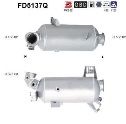 Filtre à particules / FAP (FAP diesel) AS ref. FD5137Q
