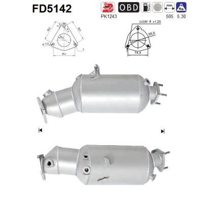 Filtre à particules / FAP (FAP diesel) AS ref. FD5142