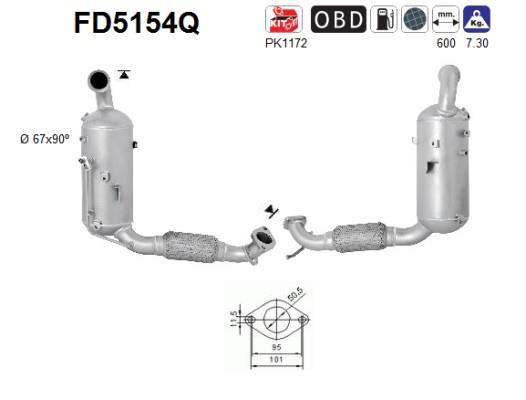 Filtre à particules / FAP (FAP diesel) AS ref. FD5154Q