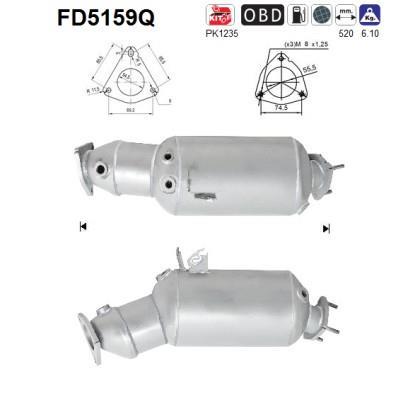 Filtre à particules / FAP (FAP diesel) AS ref. FD5159Q