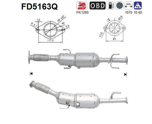 Filtro de partículas (FAP Diesel) AS ref. FD5163Q