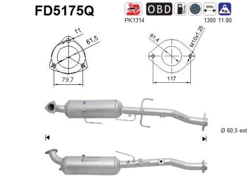 Filtre à particules / FAP (FAP diesel) AS ref. FD5175Q