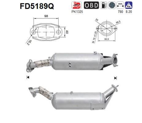 Filtro de partículas (FAP Diesel) AS ref. FD5189Q