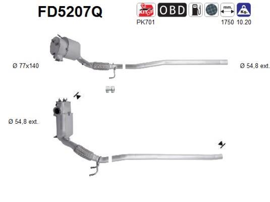 Filtre à particules / FAP (FAP diesel) AS ref. FD5207Q