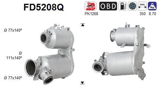 Filtro de partículas (FAP Diesel) AS ref. FD5208Q