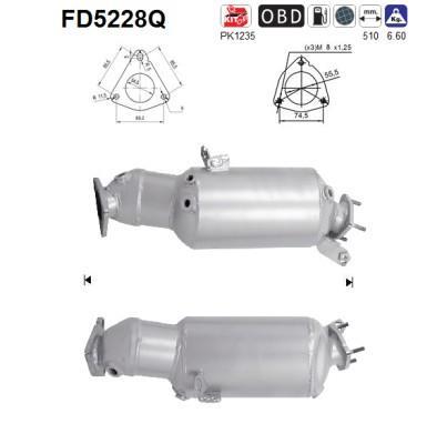 Filtre à particules / FAP (FAP diesel) AS ref. FD5228Q