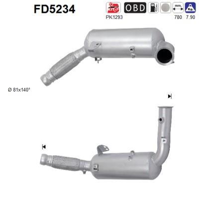 Filtro de partículas (FAP Diesel) AS ref. FD5234