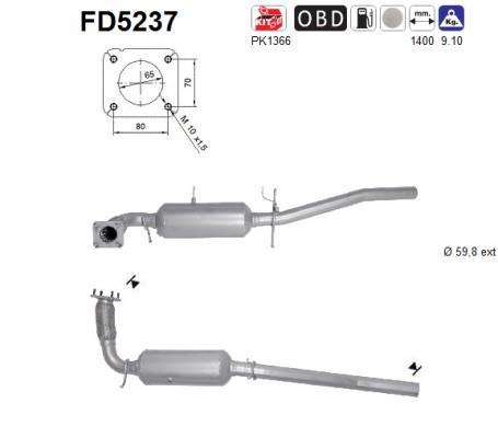 Filtre à particules / FAP (FAP diesel) AS ref. FD5237