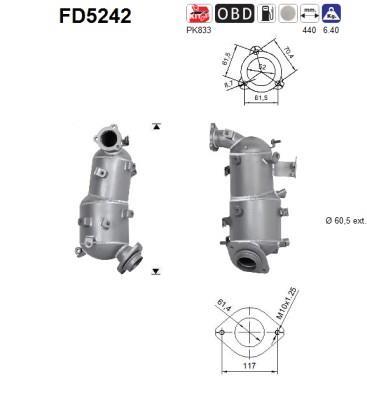 Filtre à particules / FAP (FAP diesel) AS ref. FD5242
