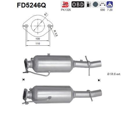 Filtro de partículas (FAP Diesel) AS ref. FD5246Q
