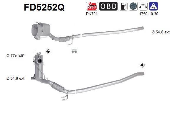 Filtro de partículas (FAP Diesel) AS ref. FD5252Q